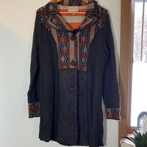 Tribal Design Wool Blend Cape by Ethnic Chic